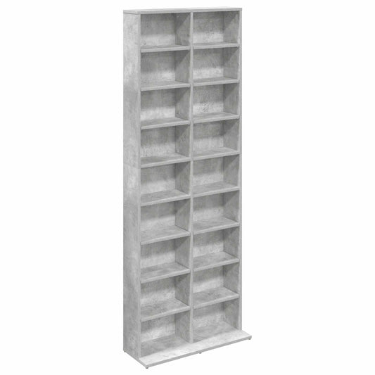 vidaXL CD Cabinet Concrete Grey 65 x 23.5 x 175 cm Engineered Wood