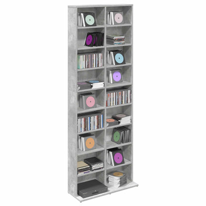 vidaXL CD Cabinet Concrete Grey 65 x 23.5 x 175 cm Engineered Wood