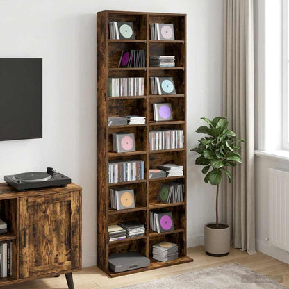vidaXL CD Cabinet Smoked Oak 65 x 23.5 x 175 cm Engineered Wood