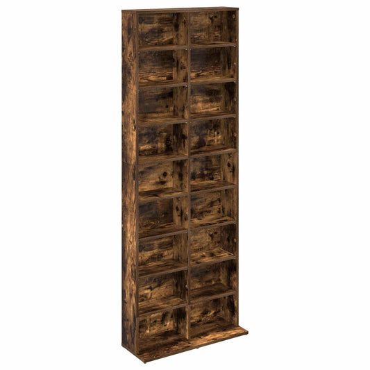 vidaXL CD Cabinet Smoked Oak 65 x 23.5 x 175 cm Engineered Wood