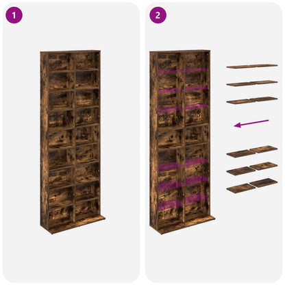 vidaXL CD Cabinet Smoked Oak 65 x 23.5 x 175 cm Engineered Wood