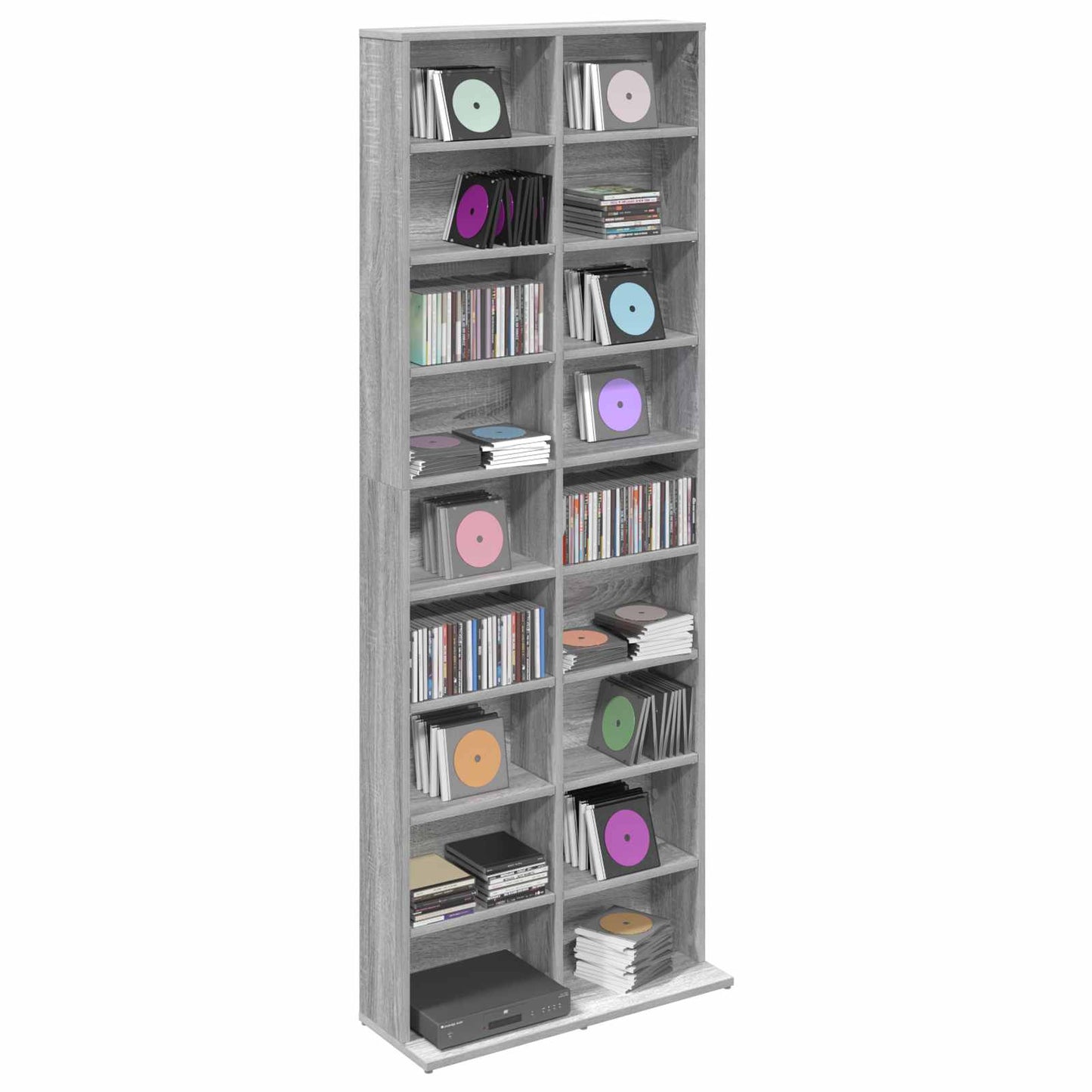 vidaXL CD Cabinet Grey Sonoma 65 x 23.5 x 175 cm Engineered Wood