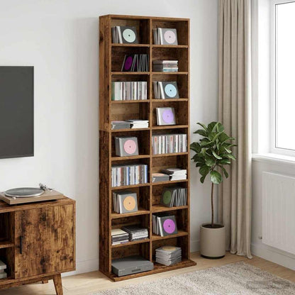 vidaXL CD Cabinet Old Wood 65 x 23.5 x 175 cm Engineered Wood