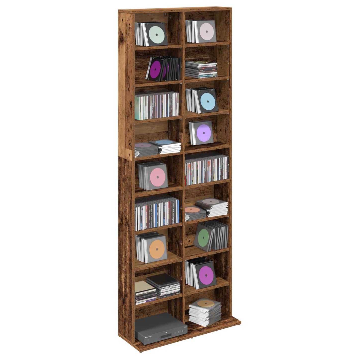 vidaXL CD Cabinet Old Wood 65 x 23.5 x 175 cm Engineered Wood