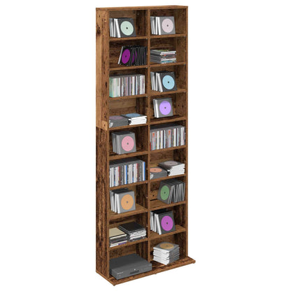 vidaXL CD Cabinet Old Wood 65 x 23.5 x 175 cm Engineered Wood
