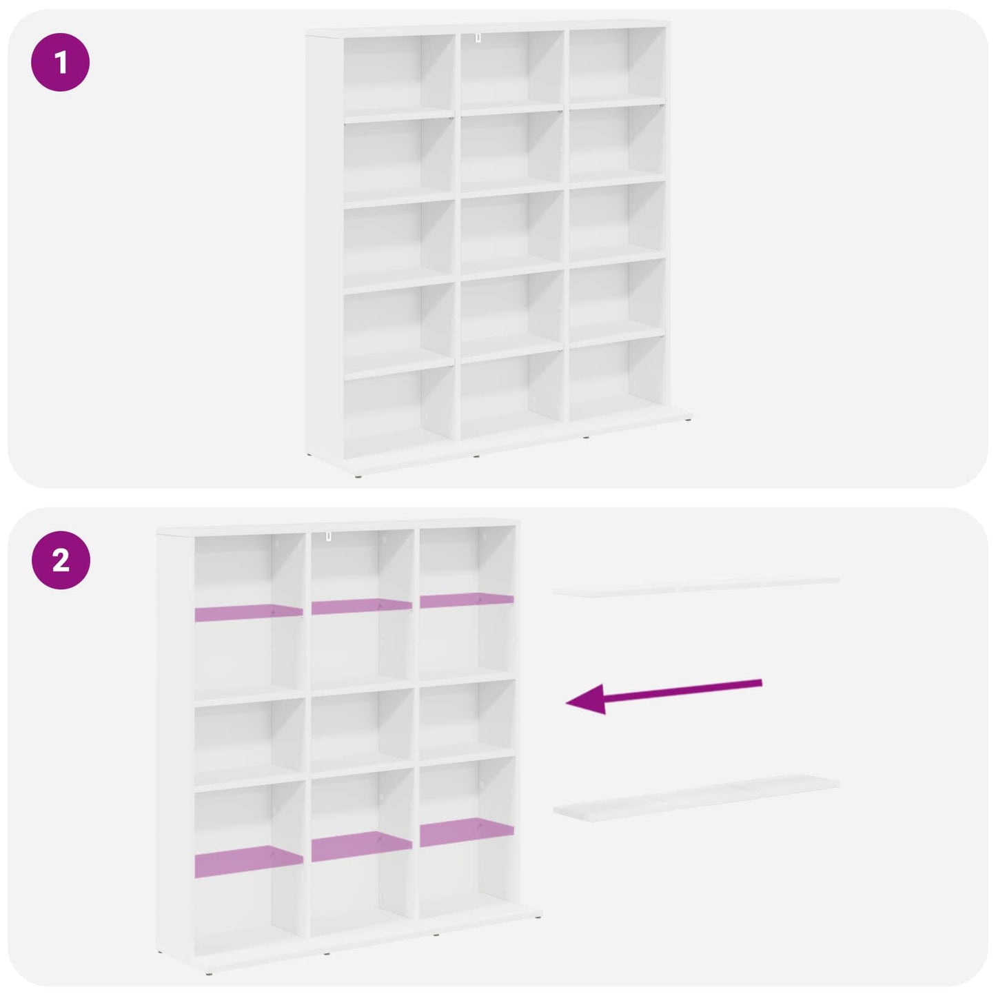 vidaXL CD Cabinet White 96 x 23.5 x 97.5 cm Engineered Wood