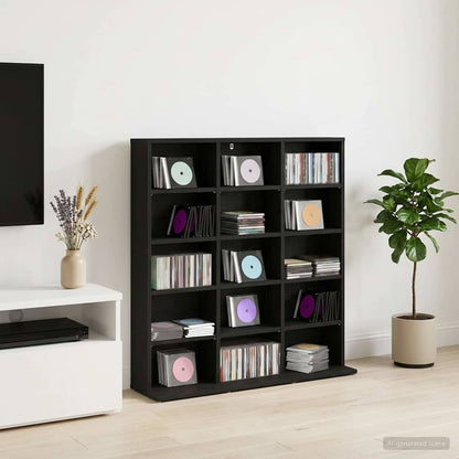 vidaXL CD Cabinet Black Oak 96 x 23.5 x 97.5 cm Engineered Wood