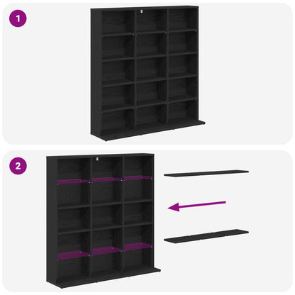 vidaXL CD Cabinet Black Oak 96 x 23.5 x 97.5 cm Engineered Wood