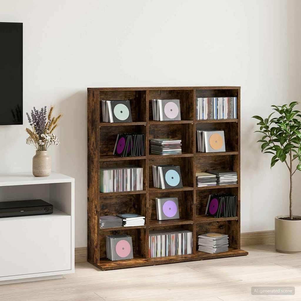 vidaXL CD Cabinet Smoked Oak 96 x 23.5 x 97.5 cm Engineered Wood