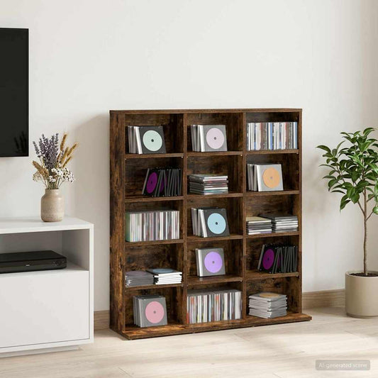 vidaXL CD Cabinet Smoked Oak 96 x 23.5 x 97.5 cm Engineered Wood