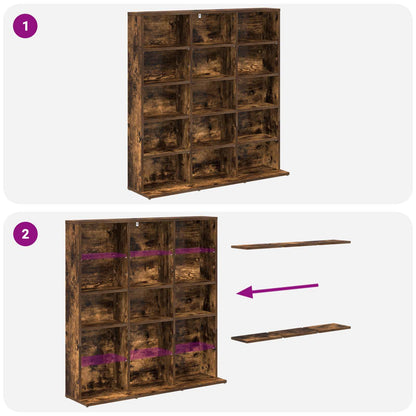 vidaXL CD Cabinet Smoked Oak 96 x 23.5 x 97.5 cm Engineered Wood
