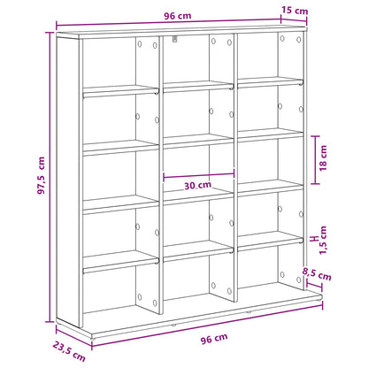 vidaXL CD Cabinet Smoked Oak 96 x 23.5 x 97.5 cm Engineered Wood
