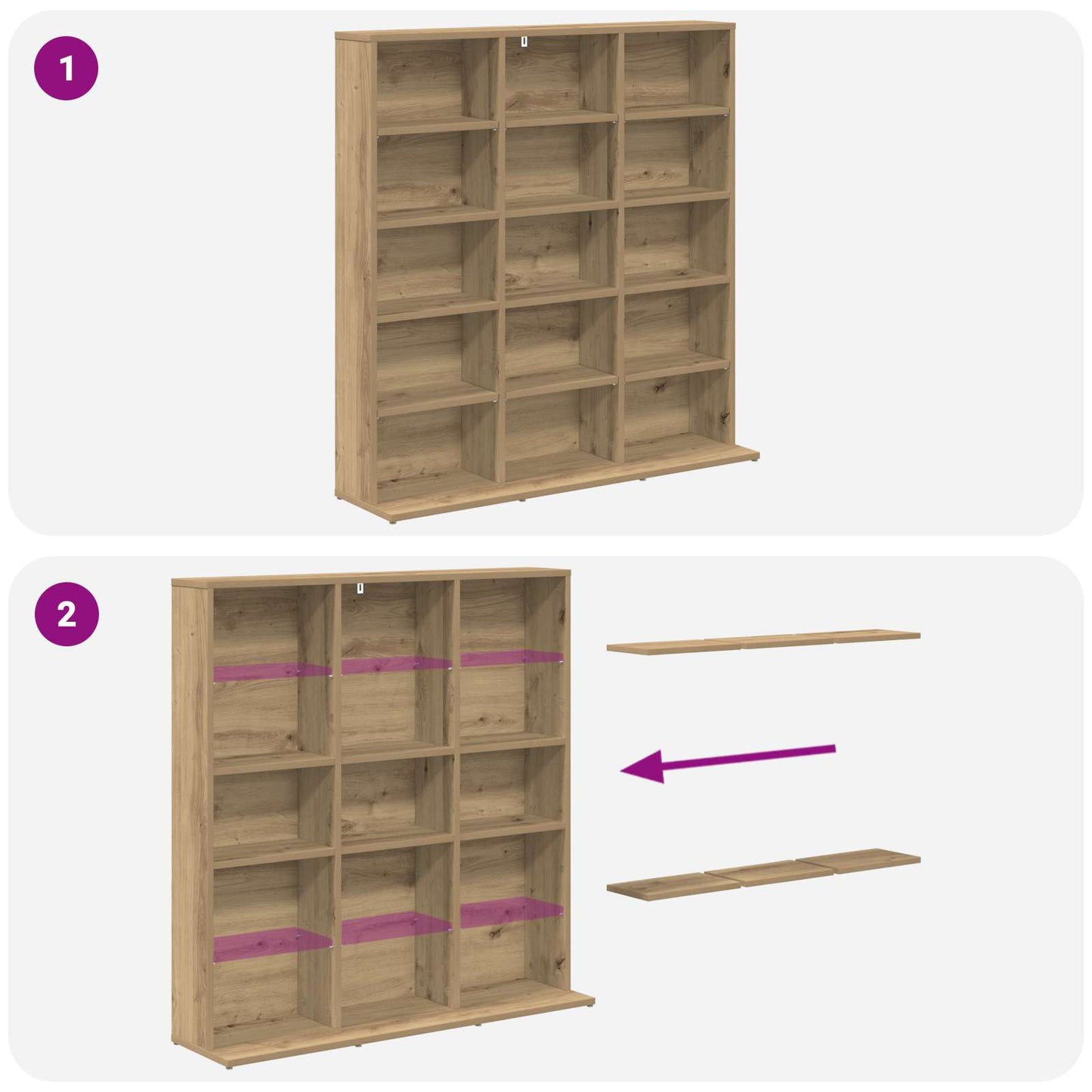 vidaXL CD Cabinet Artisan Oak 96 x 23.5 x 97.5 cm Engineered Wood