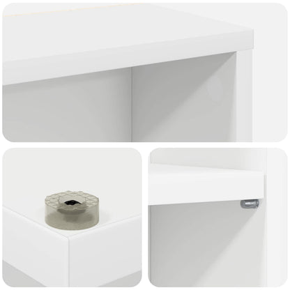 vidaXL CD Cabinet 2 pcs White 65 x 23.5 x 97.5 cm Engineered Wood