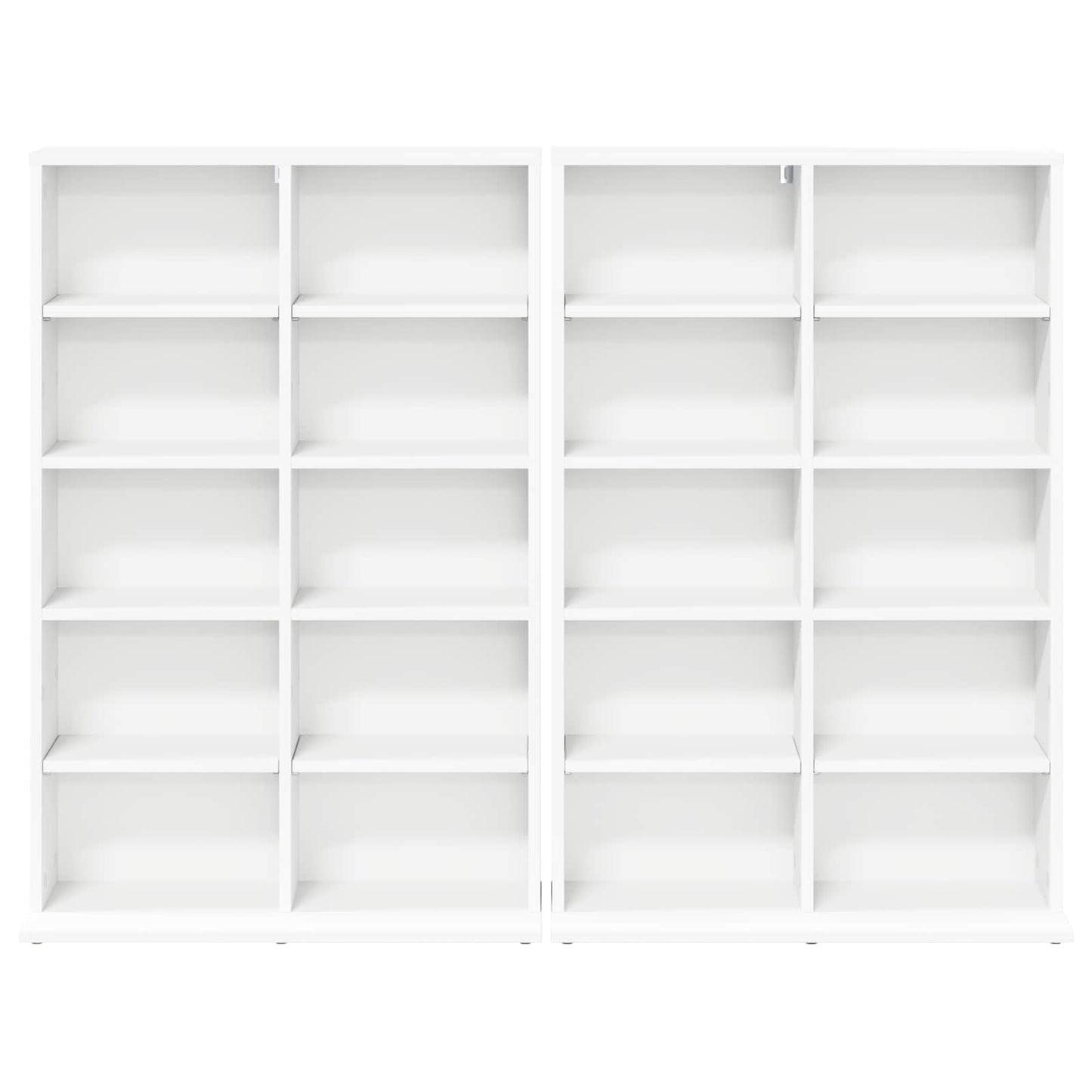 vidaXL CD Cabinet 2 pcs White 65 x 23.5 x 97.5 cm Engineered Wood
