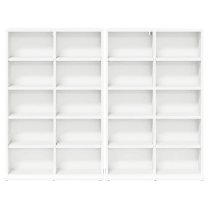 vidaXL CD Cabinet 2 pcs White 65 x 23.5 x 97.5 cm Engineered Wood