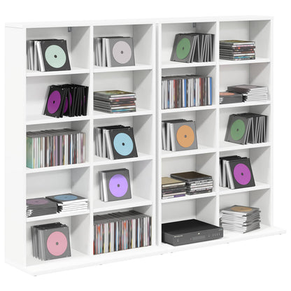 vidaXL CD Cabinet 2 pcs White 65 x 23.5 x 97.5 cm Engineered Wood