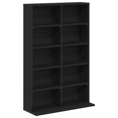vidaXL CD Cabinet 2 pcs Black Oak 65 x 23.5 x 97.5 cm Engineered Wood