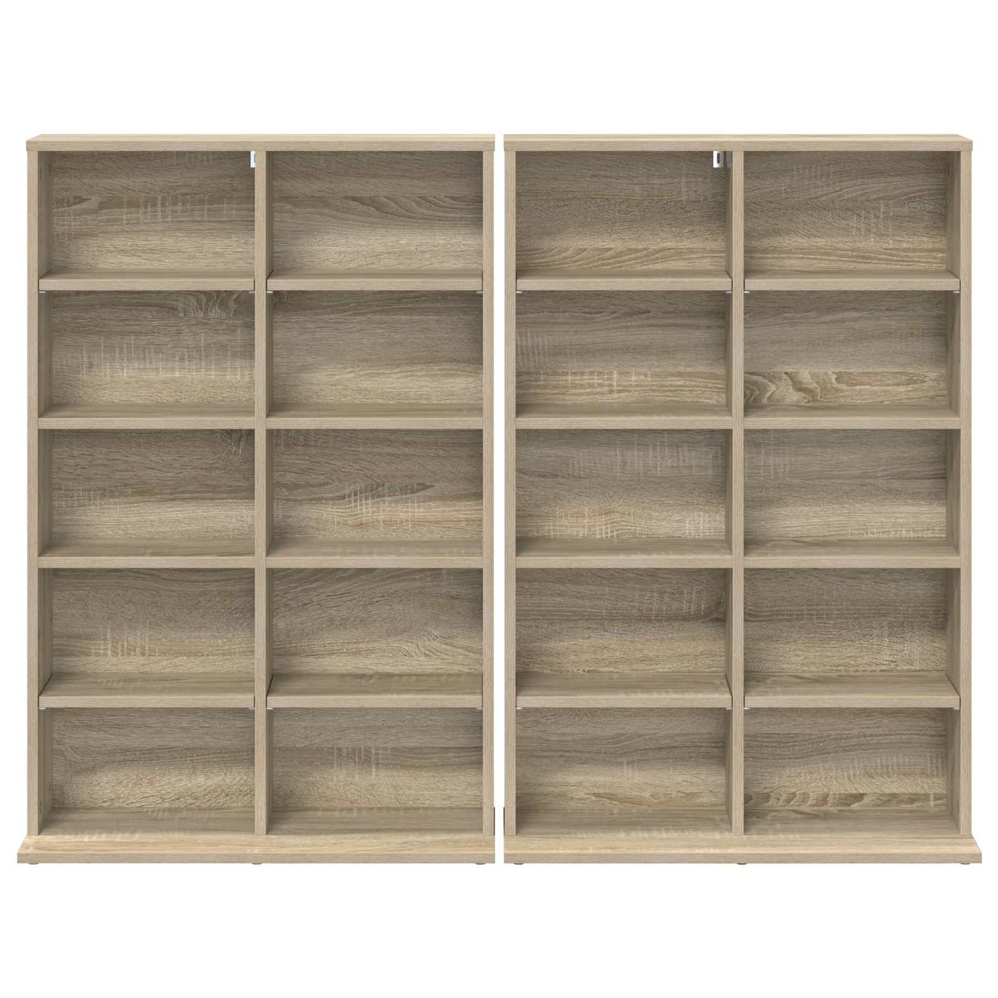 vidaXL CD Cabinet 2 pcs Sonoma Oak 65 x 23.5 x 97.5 cm Engineered Wood