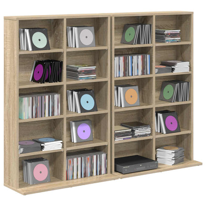 vidaXL CD Cabinet 2 pcs Sonoma Oak 65 x 23.5 x 97.5 cm Engineered Wood