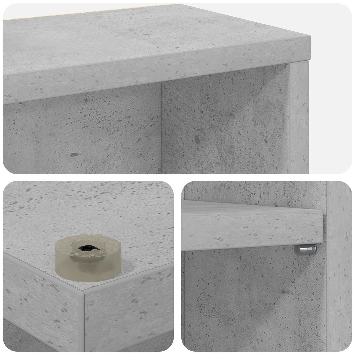 vidaXL CD Cabinet Concrete Grey 65 x 23.5 x 97.5 cm Engineered Wood