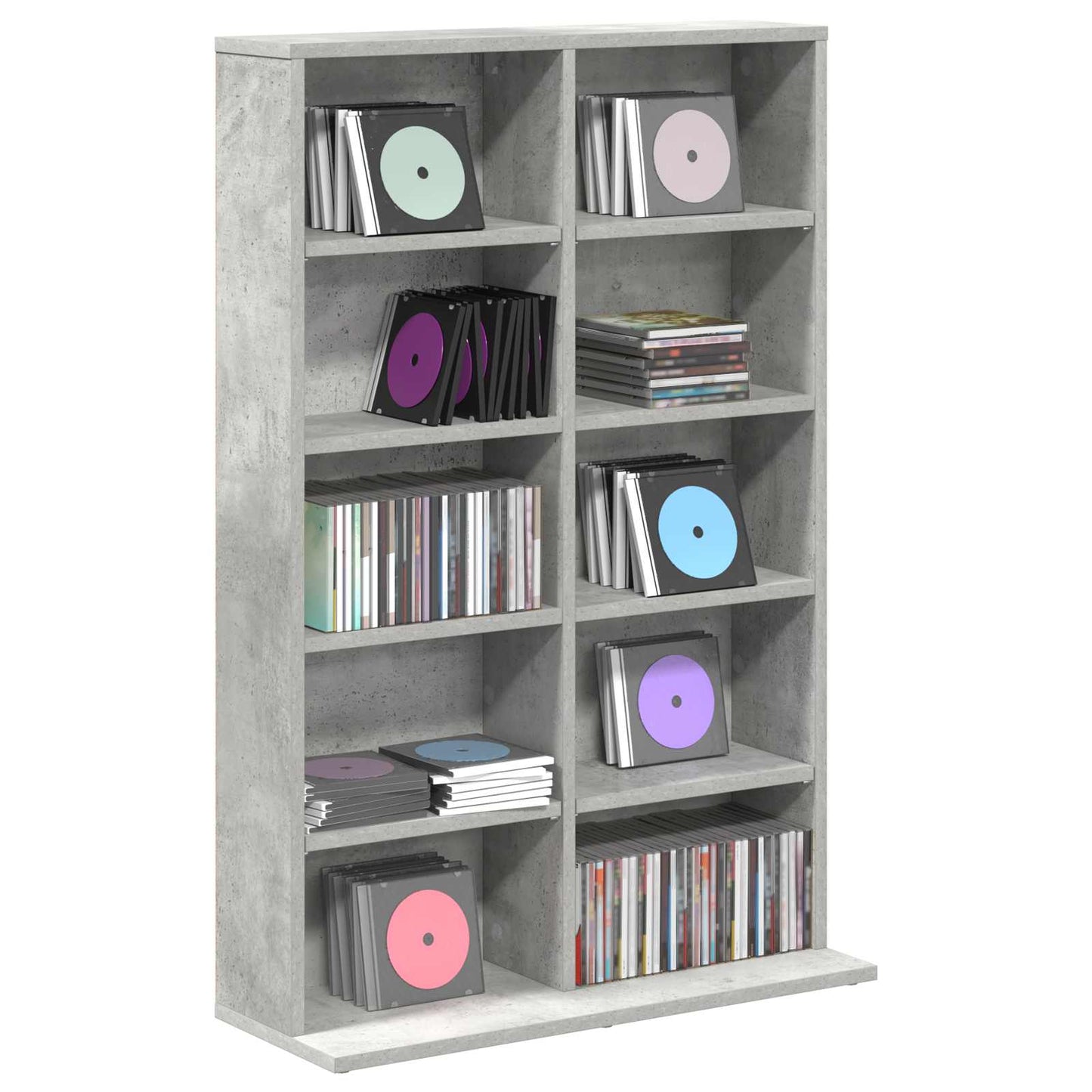 vidaXL CD Cabinet Concrete Grey 65 x 23.5 x 97.5 cm Engineered Wood