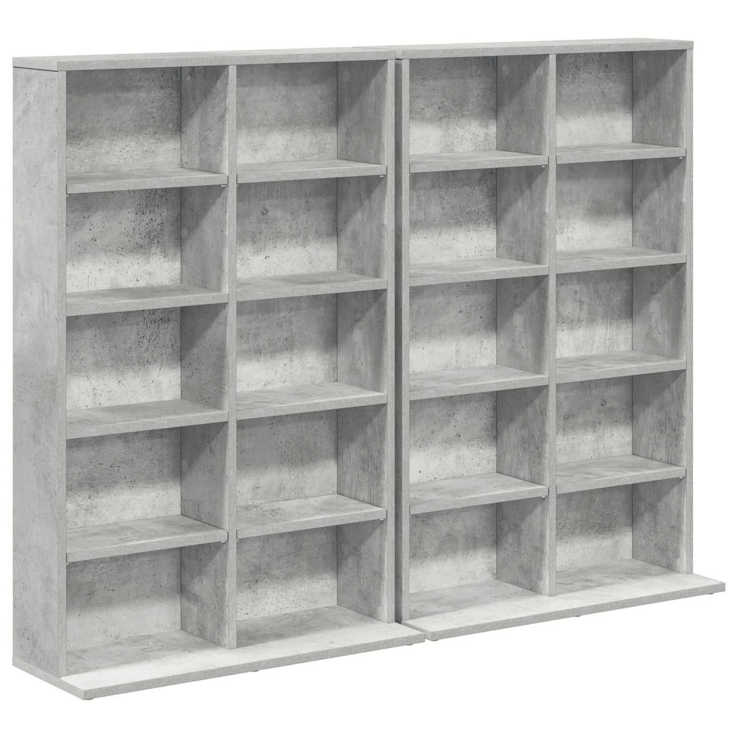 vidaXL CD Cabinet 2 pcs Concrete Grey 65 x 23.5 x 97.5 cm