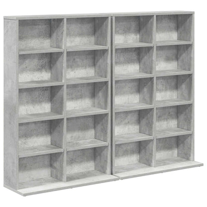 vidaXL CD Cabinet 2 pcs Concrete Grey 65 x 23.5 x 97.5 cm
