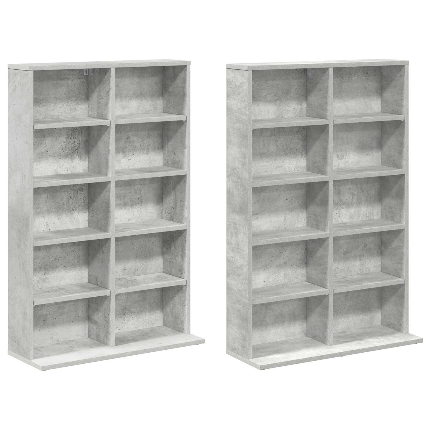vidaXL CD Cabinet 2 pcs Concrete Grey 65 x 23.5 x 97.5 cm
