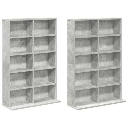 vidaXL CD Cabinet 2 pcs Concrete Grey 65 x 23.5 x 97.5 cm