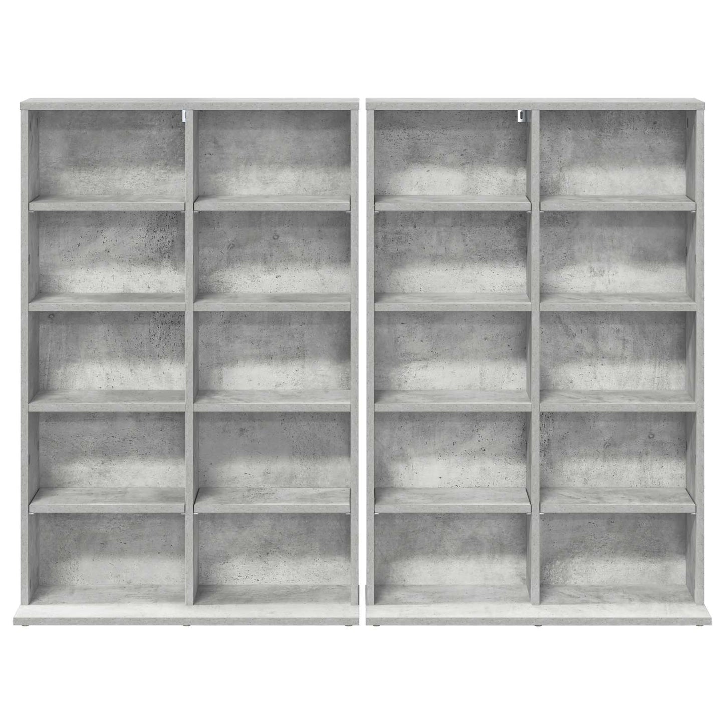 vidaXL CD Cabinet 2 pcs Concrete Grey 65 x 23.5 x 97.5 cm