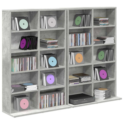 vidaXL CD Cabinet 2 pcs Concrete Grey 65 x 23.5 x 97.5 cm