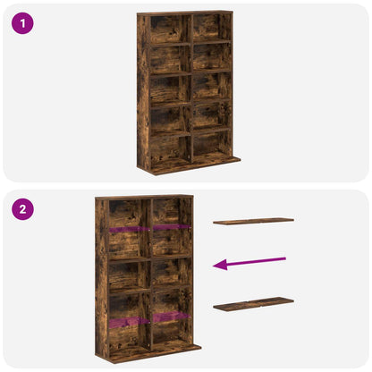 vidaXL CD Cabinet Smoked Oak 65 x 23.5 x 97.5 cm Engineered Wood