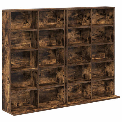 vidaXL CD Cabinet 2 pcs Smoked Oak 65 x 23.5 x 97.5 cm Engineered Wood
