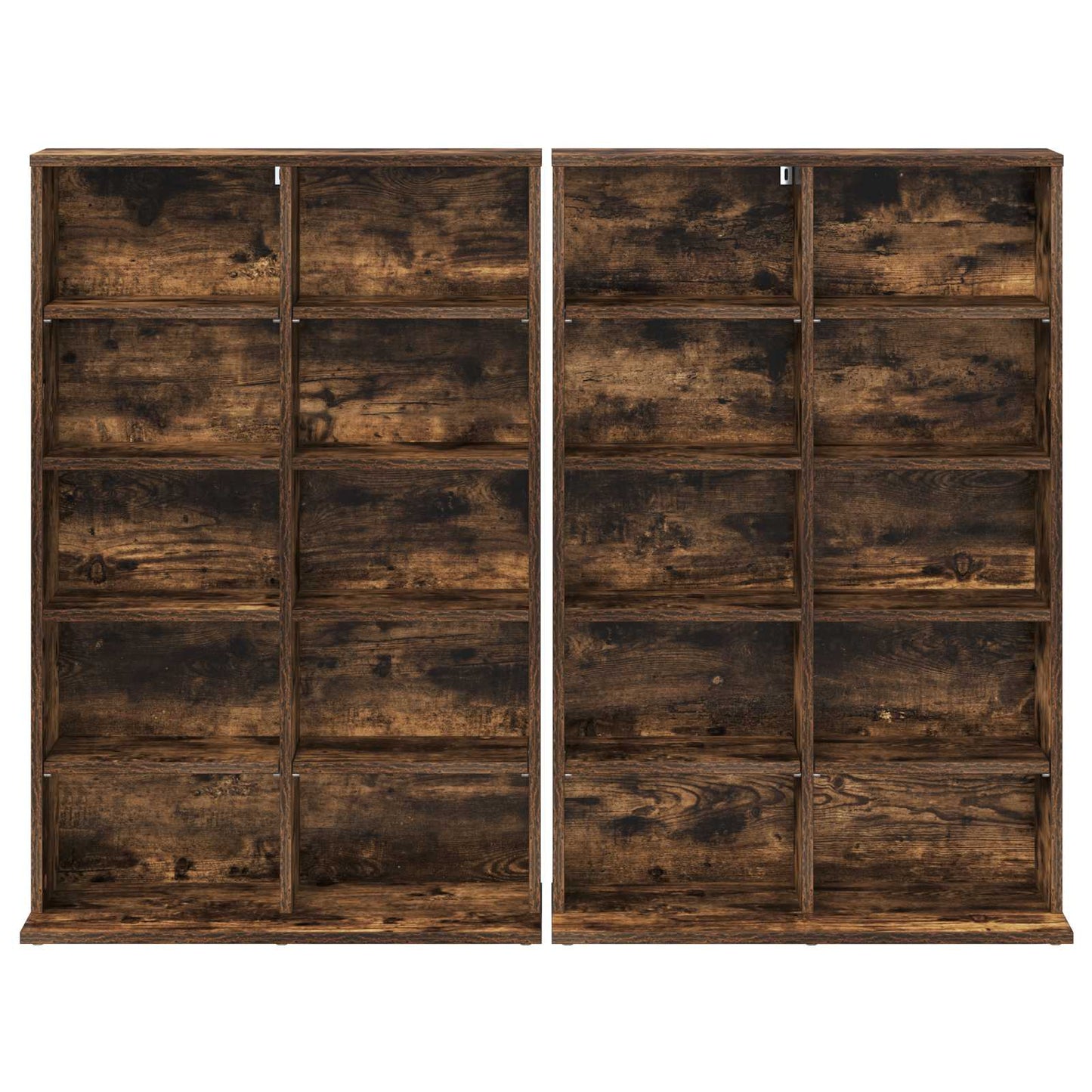 vidaXL CD Cabinet 2 pcs Smoked Oak 65 x 23.5 x 97.5 cm Engineered Wood