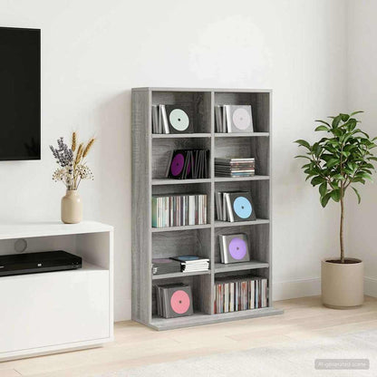 vidaXL CD Cabinet Grey Sonoma 65 x 23.5 x 97.5 cm Engineered Wood