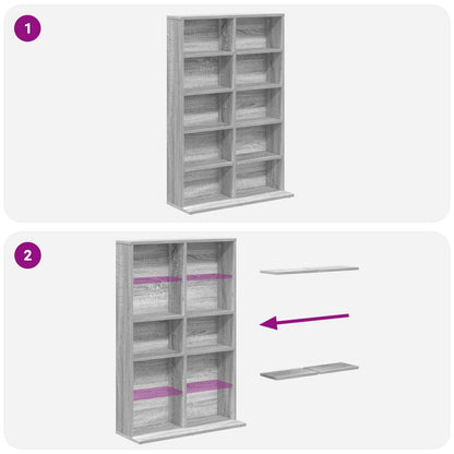 vidaXL CD Cabinet Grey Sonoma 65 x 23.5 x 97.5 cm Engineered Wood