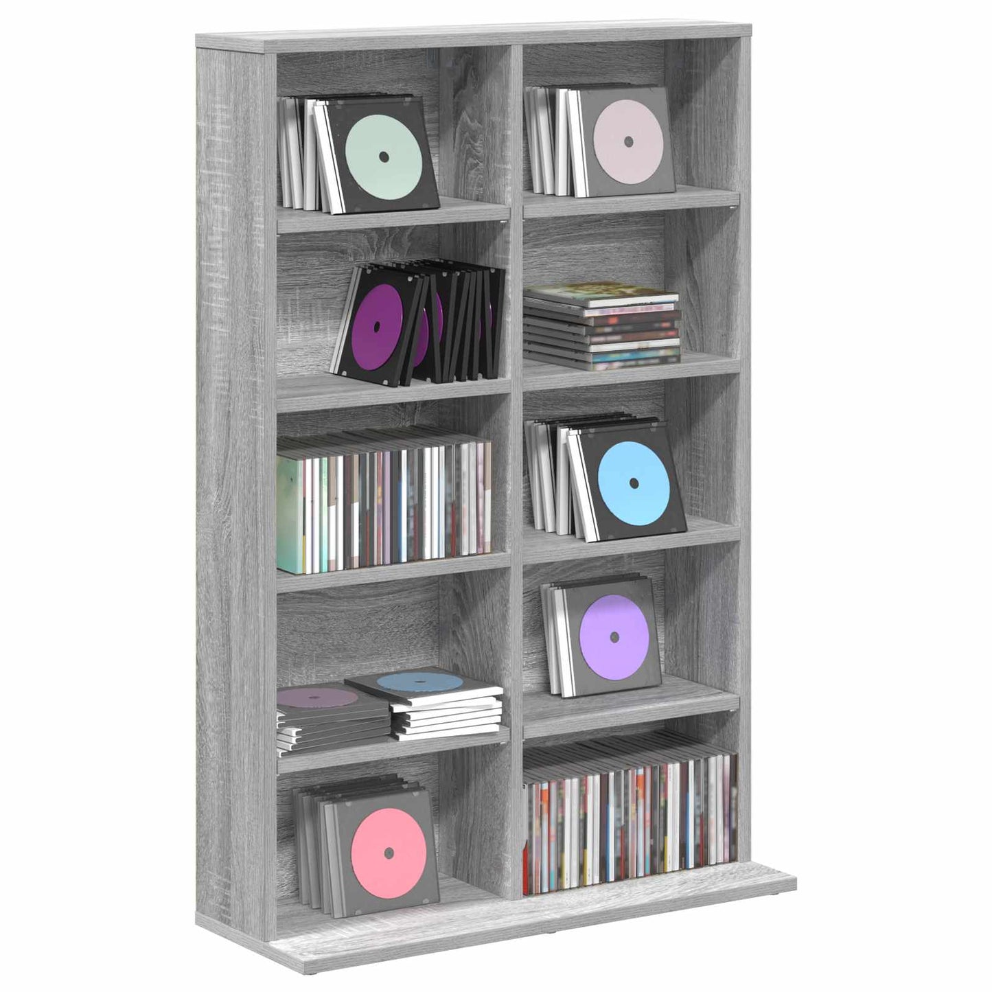 vidaXL CD Cabinet Grey Sonoma 65 x 23.5 x 97.5 cm Engineered Wood