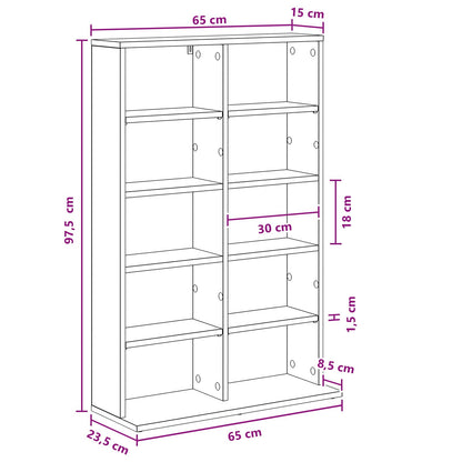 vidaXL CD Cabinet Grey Sonoma 65 x 23.5 x 97.5 cm Engineered Wood