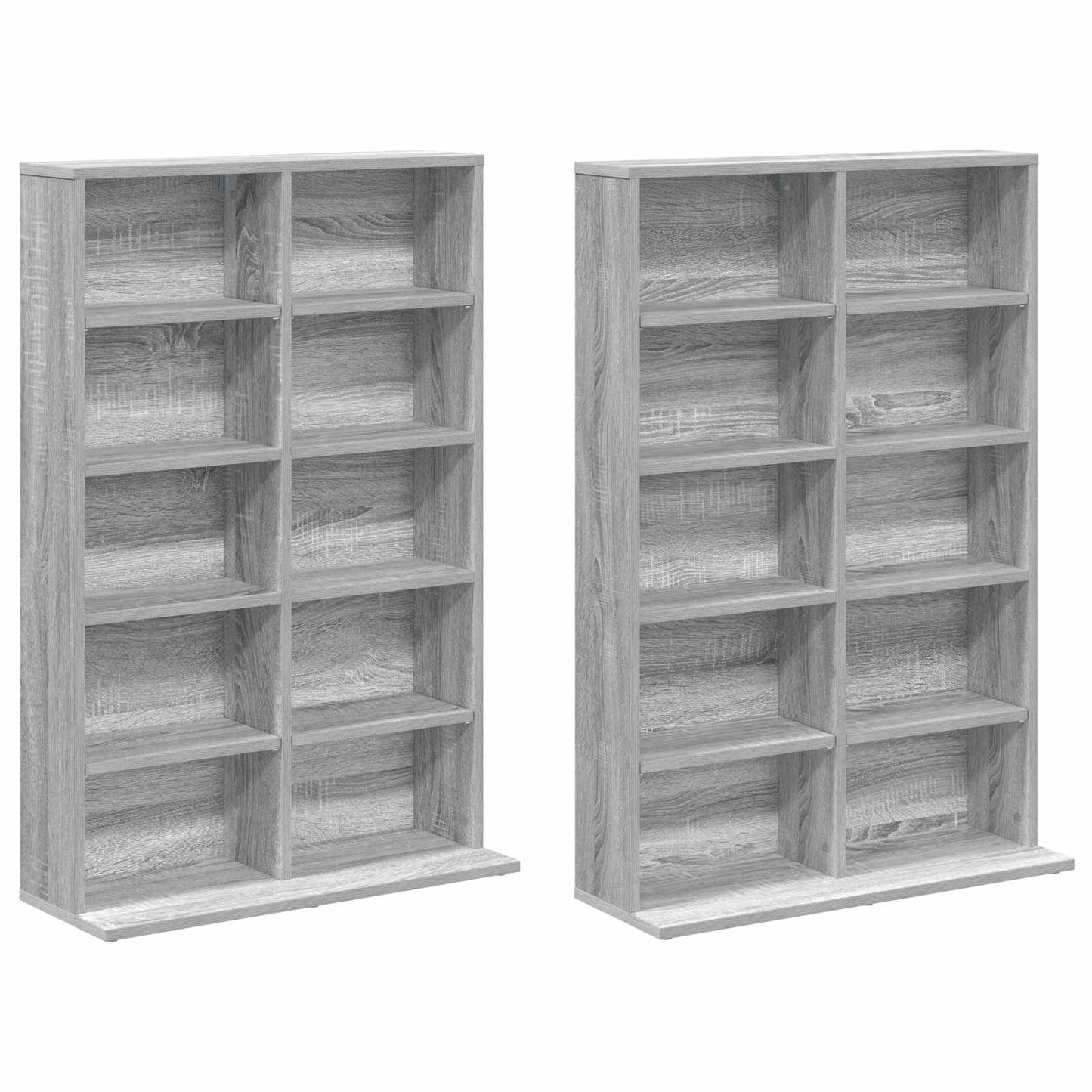 vidaXL CD Cabinet 2 pcs Grey Sonoma 65 x 23.5 x 97.5 cm