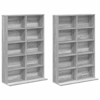 vidaXL CD Cabinet 2 pcs Grey Sonoma 65 x 23.5 x 97.5 cm