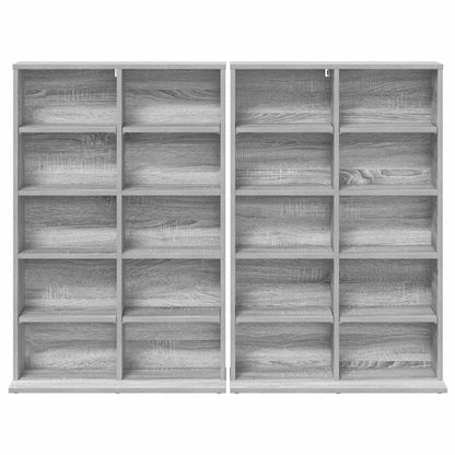 vidaXL CD Cabinet 2 pcs Grey Sonoma 65 x 23.5 x 97.5 cm
