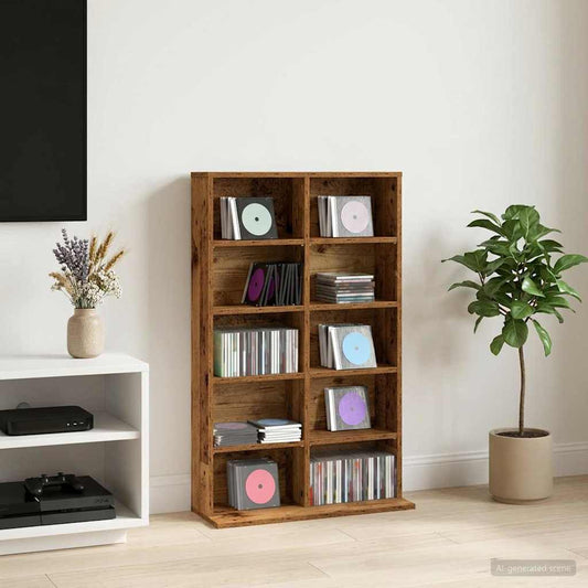 vidaXL CD Cabinet Old Wood 65 x 23.5 x 97.5 cm Engineered Wood