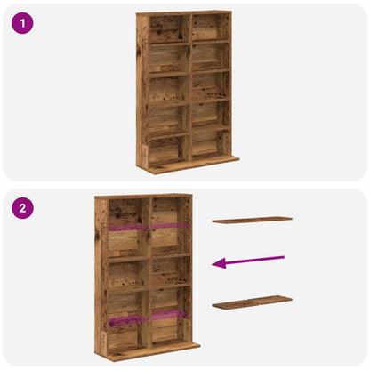 vidaXL CD Cabinet Old Wood 65 x 23.5 x 97.5 cm Engineered Wood