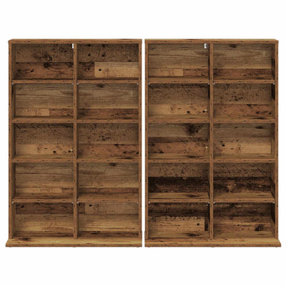 vidaXL CD Cabinet 2 pcs Old Wood 65 x 23.5 x 97.5 cm Engineered Wood