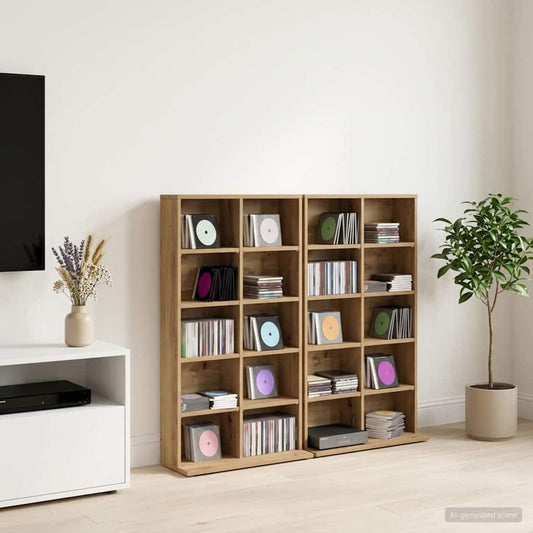 vidaXL CD Cabinet 2 pcs Artisan Oak 65 x 23.5 x 97.5 cm