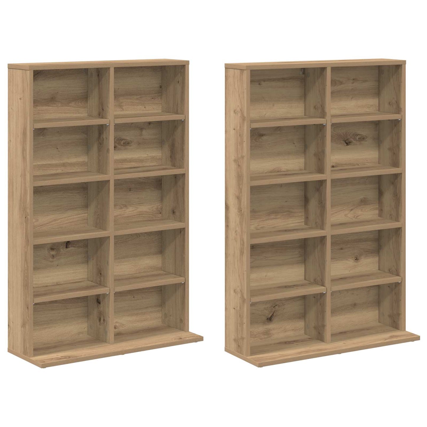 vidaXL CD Cabinet 2 pcs Artisan Oak 65 x 23.5 x 97.5 cm