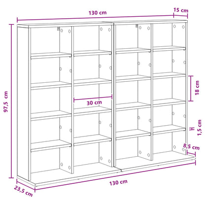 vidaXL CD Cabinet 2 pcs Artisan Oak 65 x 23.5 x 97.5 cm