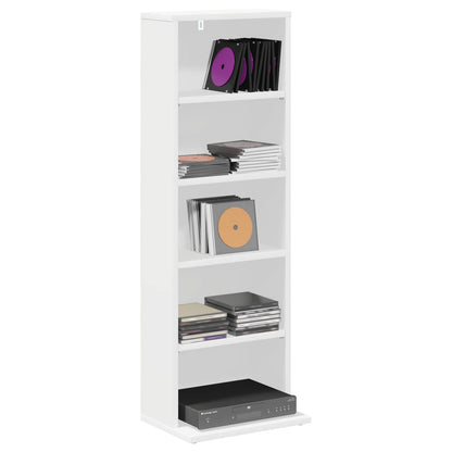 vidaXL CD Cabinet White 33 x 23.5 x 97.5 cm Engineered Wood