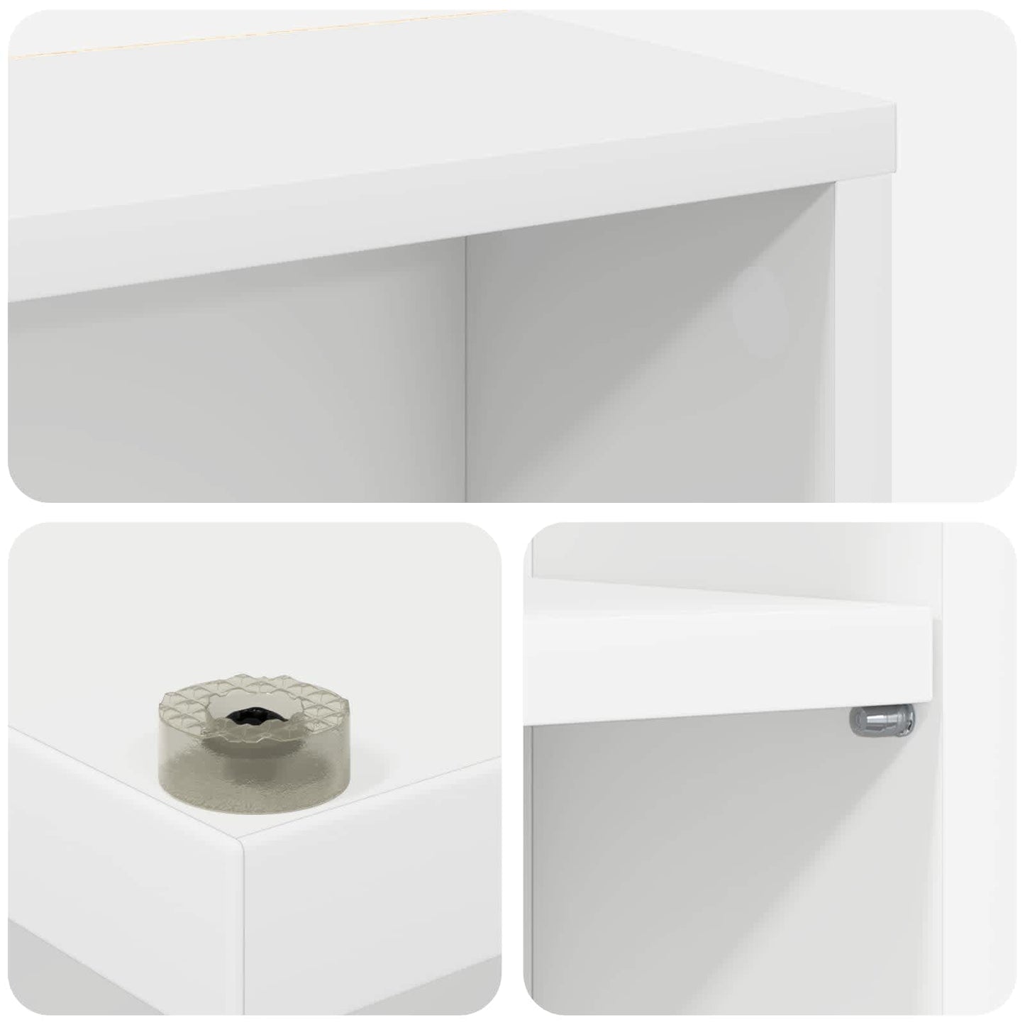 vidaXL CD Cabinet 2 pcs White 33 x 23.5 x 97.5 cm Engineered Wood